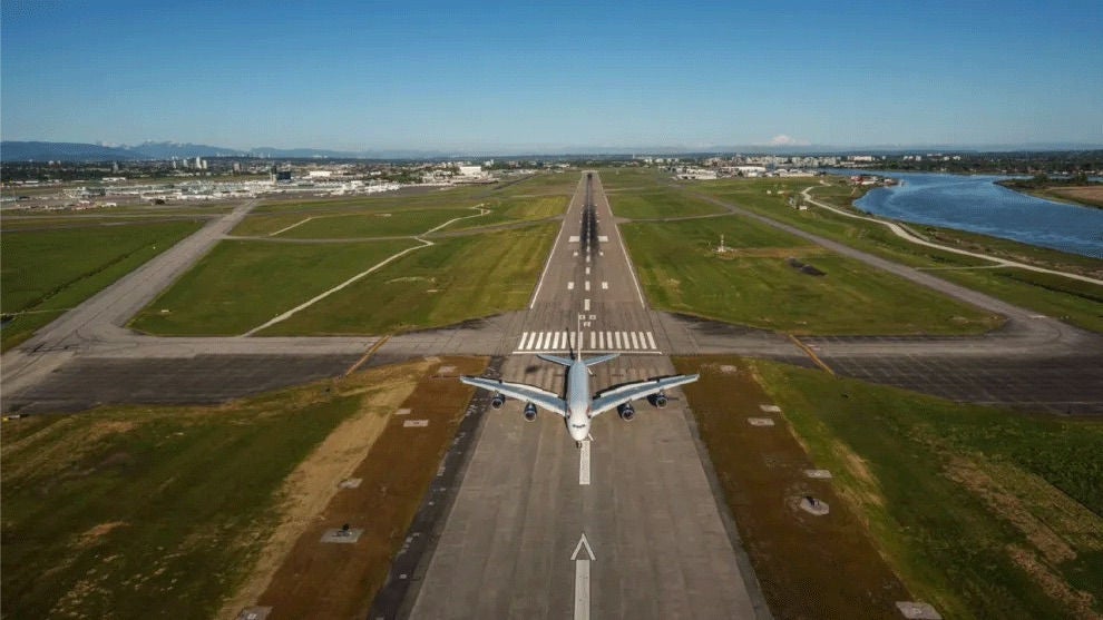 A freshly paved bridge over a river