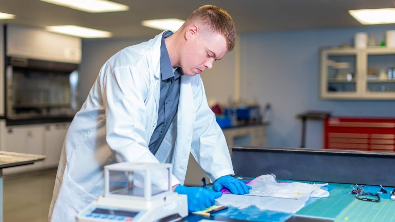 Person working in laboratory