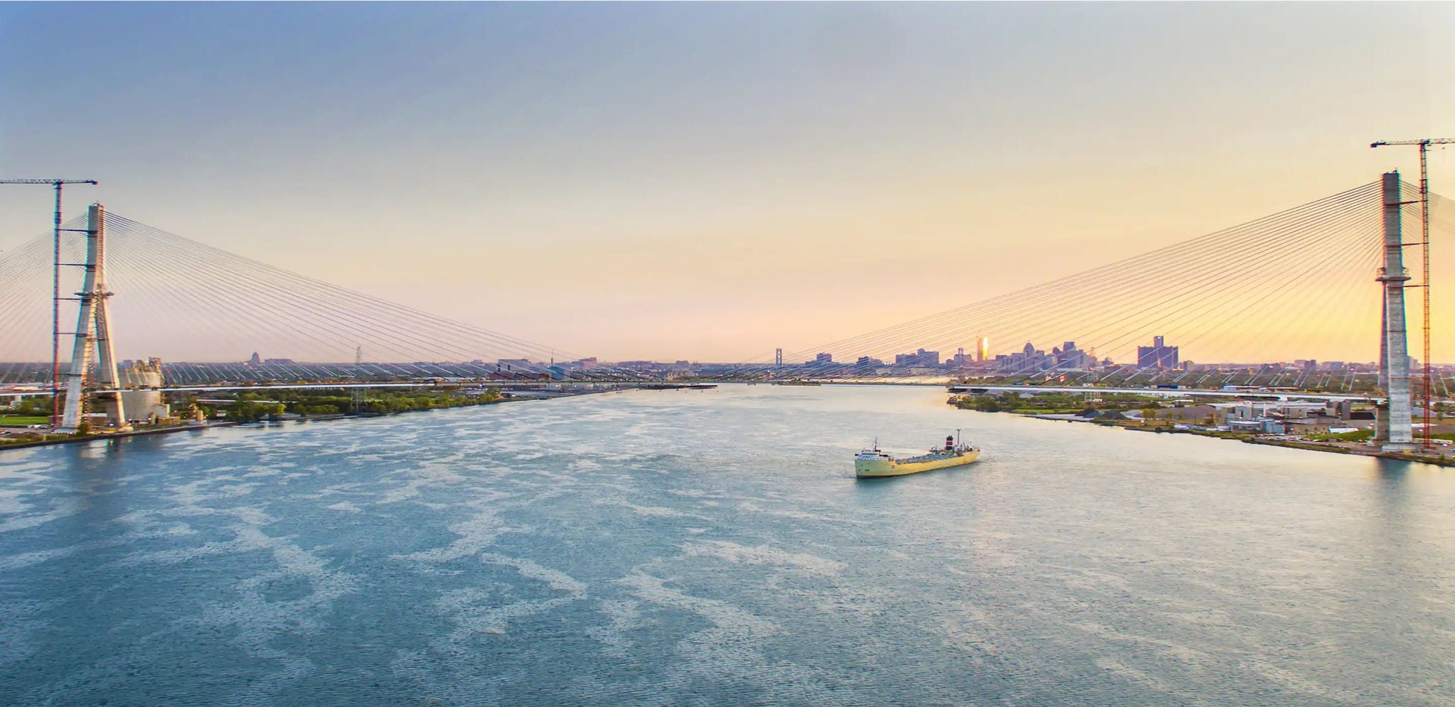 Gordie Howe Bridge, Detroit, MI, US - Canada Border
