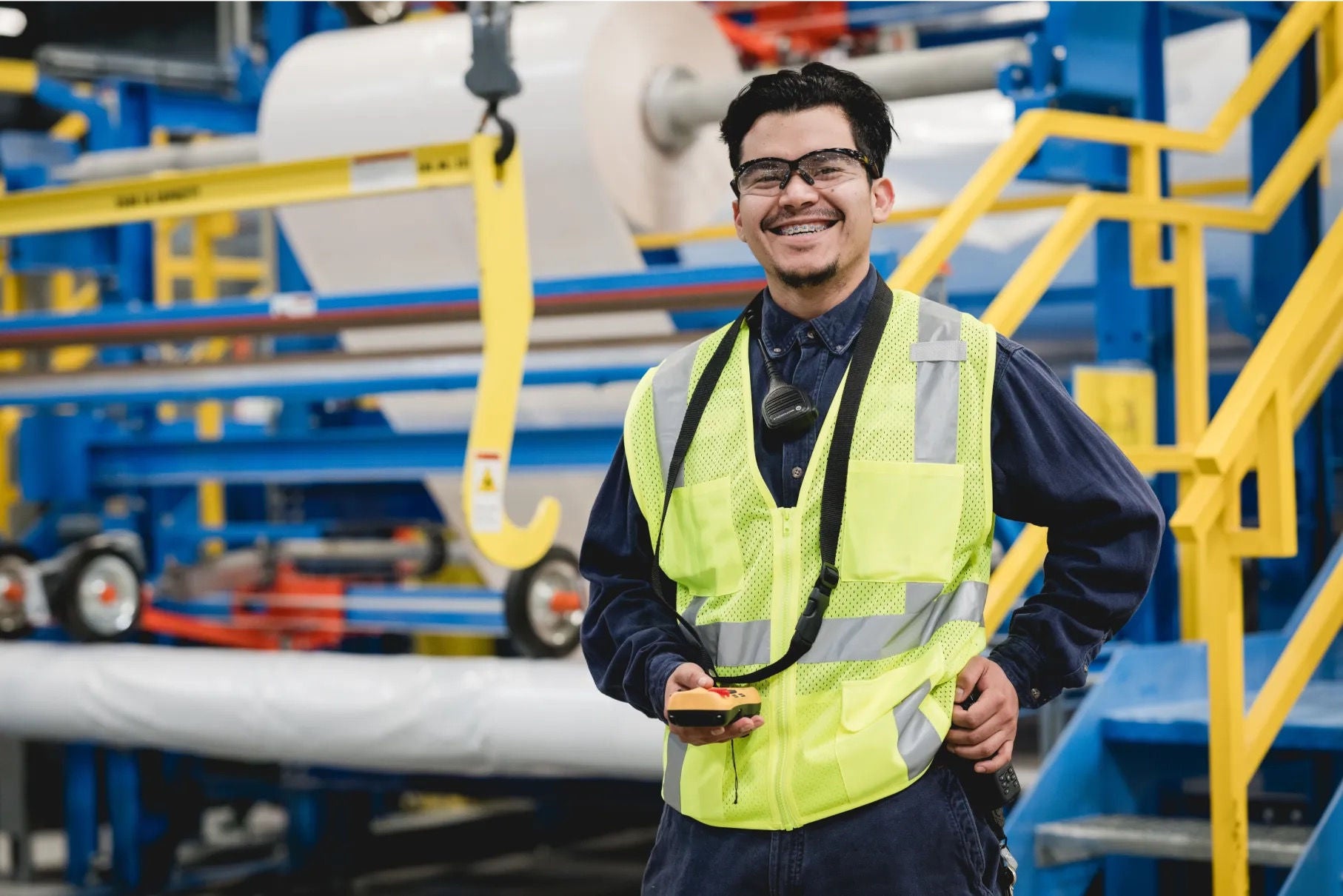 A man standing in the factory
